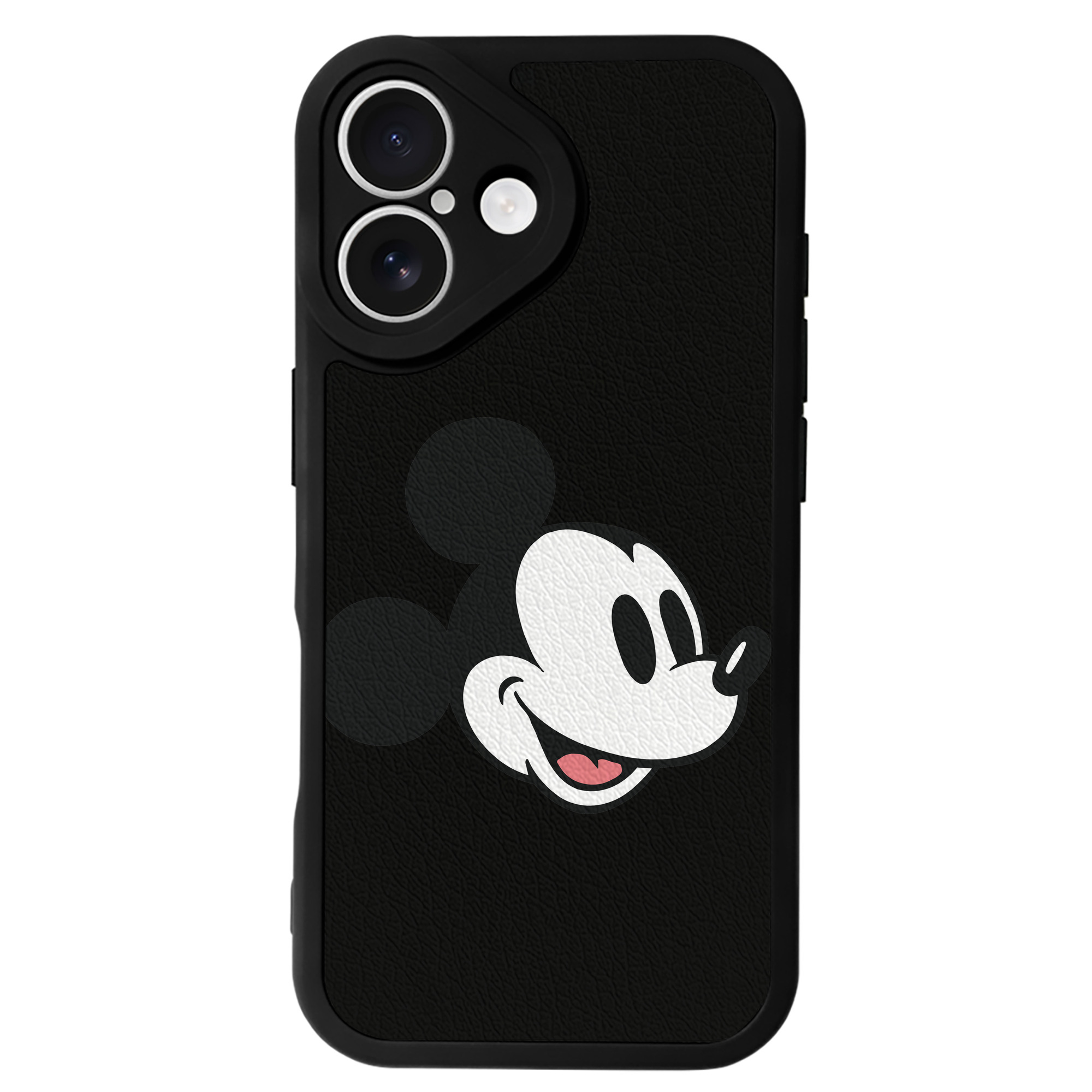 （画像用） ミッキーマウス Mickey Mouse 【iPhone 16シリーズ対応】シリコンスマホケース（レザー調） 材質：シリコン